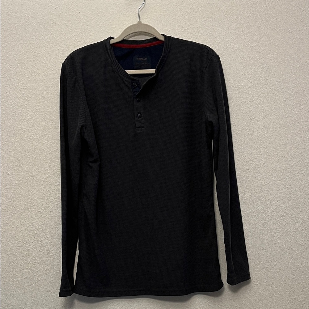 Nomad Men's Charcoal Long Sleeve Henley